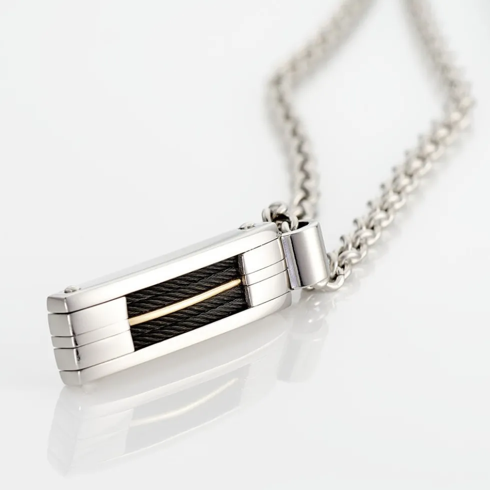 Collier Charlie-rose Acier Blanc
