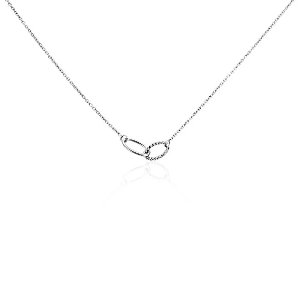 Collier Cherise Argent Blanc