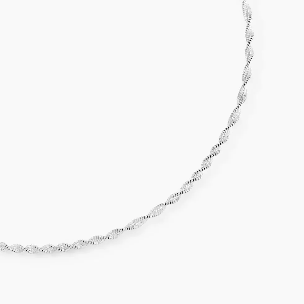 Collier Ciana Torsade Diamante Argent Blanc