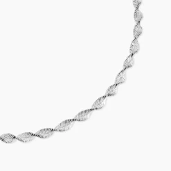 Collier Ciana Torsade Diamante Argent Blanc