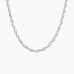 Collier Ciana Torsade Diamante Argent Blanc