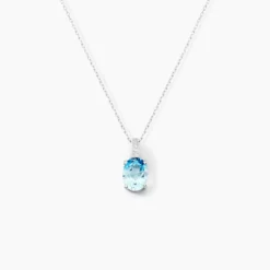 Collier Cindy Or Blanc Topaze Oxyde De Zirconium