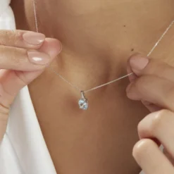 Collier Cindy Or Blanc Topaze Oxyde De Zirconium
