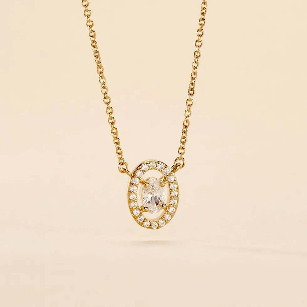 Collier Classical Plaqué Or Jaune Oxyde De Zirconium