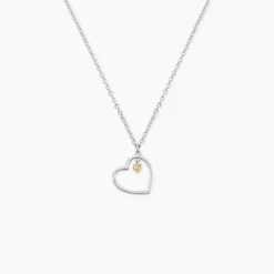 Collier Cleane Or Jaune Argent Blanc Oxyde De Zirconium