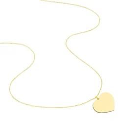 Collier Coeur Gravable Or Jaune
