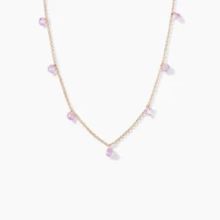 Collier Collie Argent Rose Oxyde De Zirconium