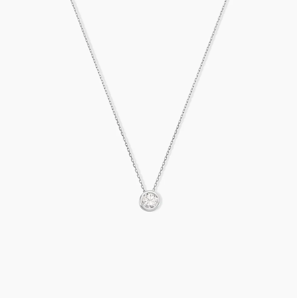 Collier Columbine Or Blanc Oxyde De Zirconium Blanc