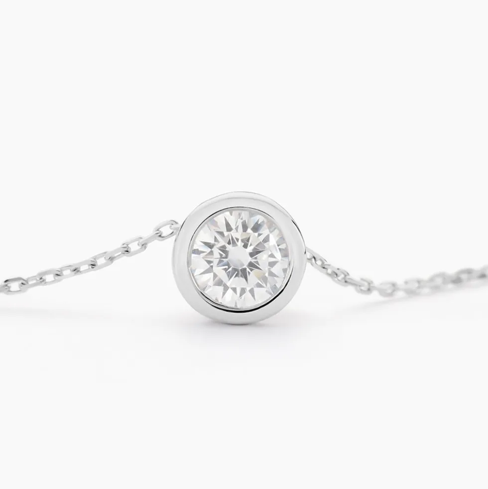Collier Columbine Or Blanc Oxyde De Zirconium Blanc