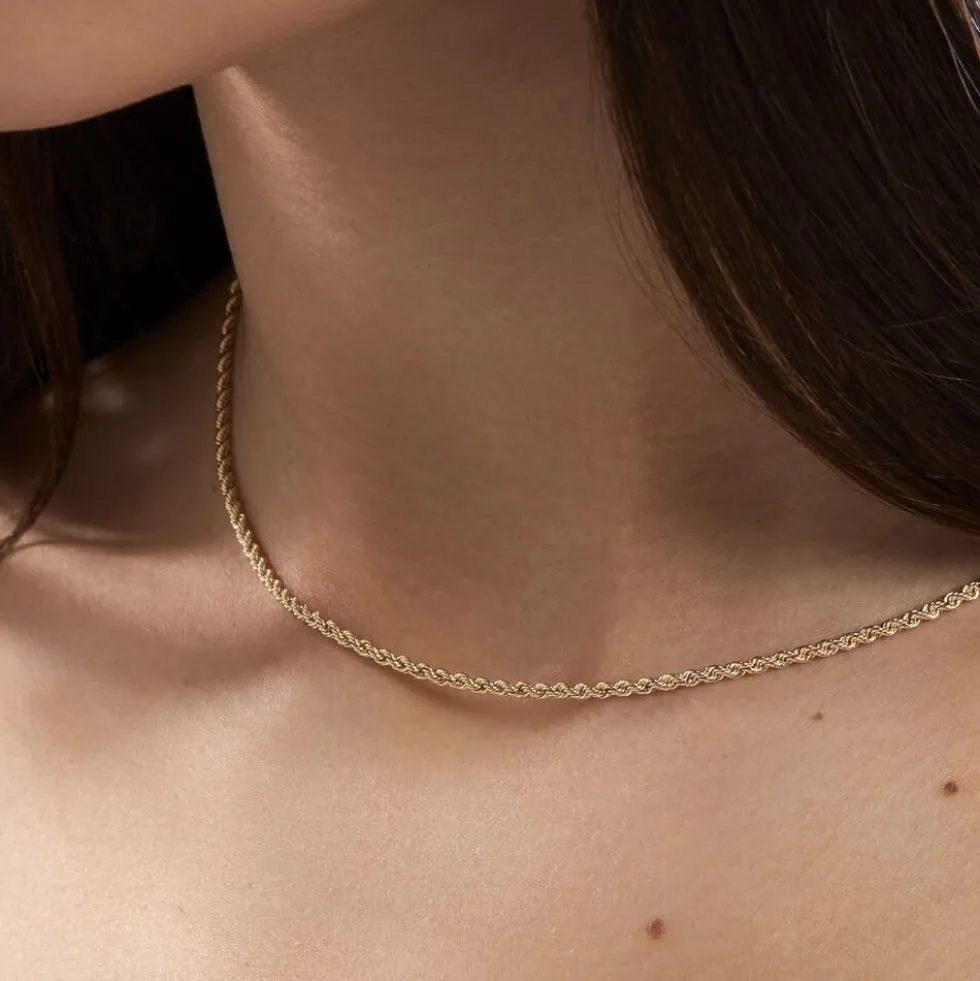 Collier Cordelia Maille Corde Or Jaune