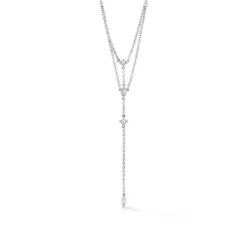 Collier Cravate Argent Blanc Syrielle Oxyde De Zirconium