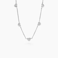Collier Cœur D'amour Argent Blanc