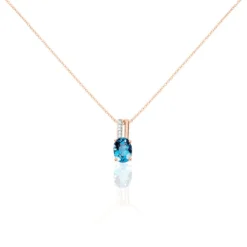 Collier Dalia Or Rose Topaze Et Oxyde De Zirconium