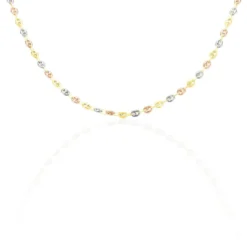Collier Dami Maille Grain De Cafe Or Tricolore