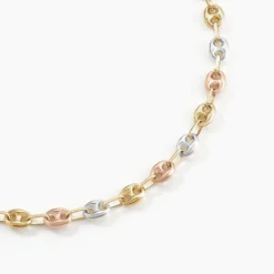 Collier Dami Maille Grain De Cafe Or Tricolore