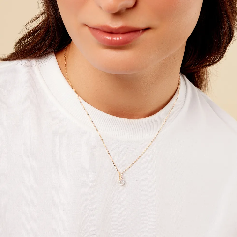 Collier Derby Or Jaune Oxyde De Zirconium