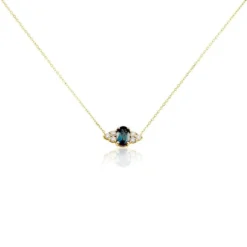 Collier Diapre Or Jaune Topaze Oxyde De Zirconium