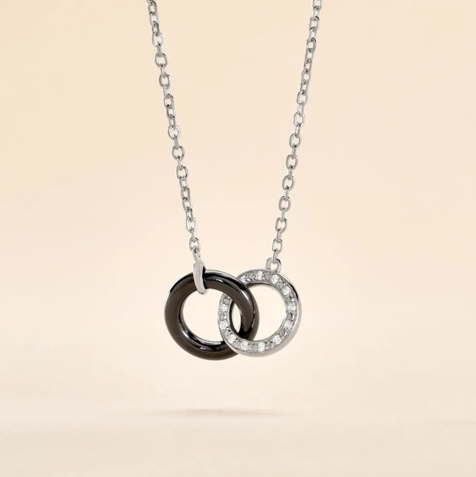 Collier Dina Argent Blanc Céramique Et Oxyde De Zirconium