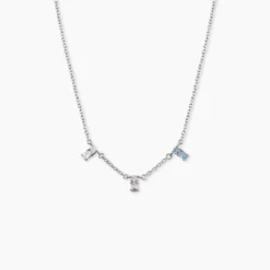 Collier Dion Argent Blanc Oxyde De Zirconium