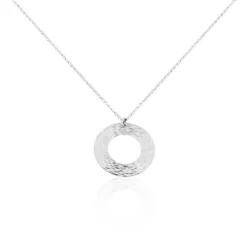 Collier Doga Argent Blanc