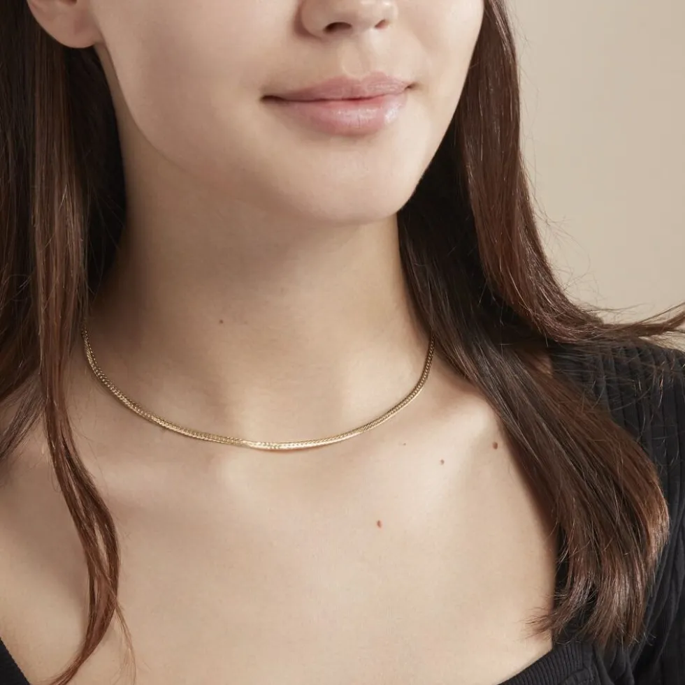 Collier Doline Maille Anglaise Or Jaune