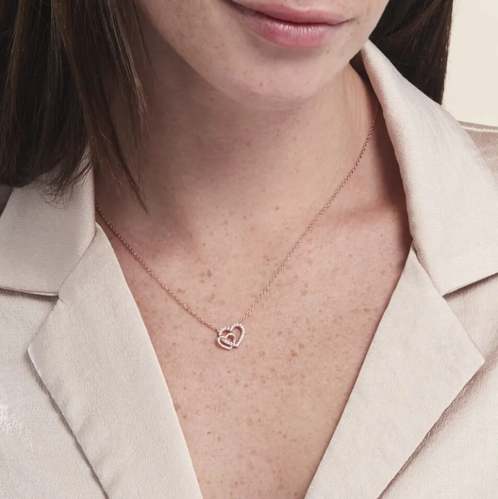 Collier Donatiane Argent Rose Oxyde De Zirconium