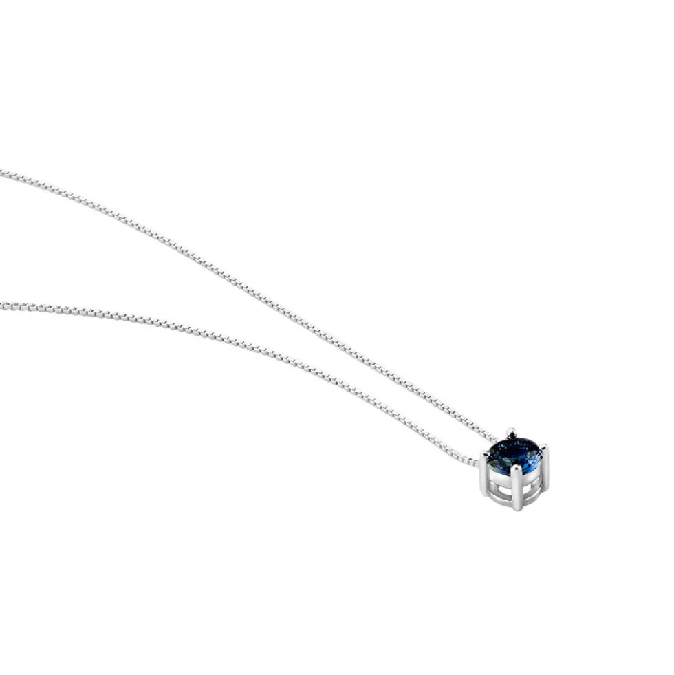 Collier Dwight Argent Blanc Oxyde De Zirconium Bleu