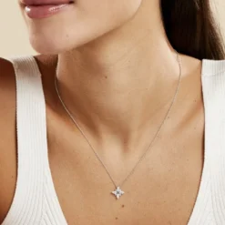 Collier Eclat Argent Blanc Oxyde De Zirconium