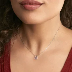 Collier Eliana Or Blanc Amethyste Et Oxyde De Zirconium