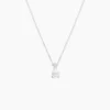 Collier Enis Or Blanc Oxyde De Zirconium Et Olivine