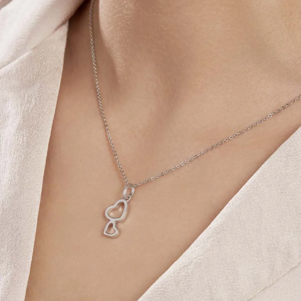 Collier Estina Argent Blanc