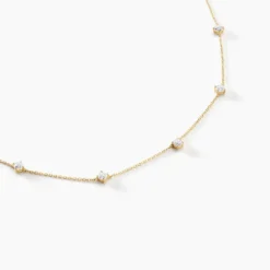 Collier Ethere Or Jaune Oxyde De Zirconium