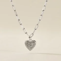 Collier Etincelante Argent Blanc