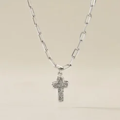 Collier Etincelante Argent Blanc
