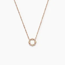 Collier Eugenie Argent Rose Oxyde De Zirconium
