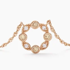 Collier Eugenie Argent Rose Oxyde De Zirconium