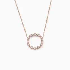 Collier Eugenie Argent Rose Oxyde De Zirconium