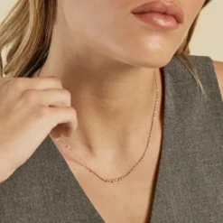 Collier Eugenie Argent Rose Oxyde De Zirconium