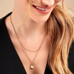 Collier Eva Acier Jaune Cristal