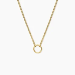Collier Eva Cercle Ajoure Acier Jaune