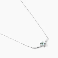 Collier Eva Or Blanc Topaze Et Oxyde De Zirconium