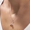 Collier Famata Argent Blanc Ambre