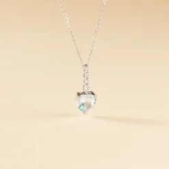 Collier Fany Or Blanc Topaze Et Oxyde De Zirconium