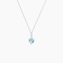 Collier Fany Or Blanc Topaze Et Oxyde De Zirconium