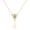 Collier Fee Or Jaune Diamant