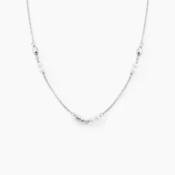 Collier Felisia Argent Blanc Cristaux De Swarovski