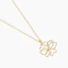 Collier Floraison Dorée Or Jaune Oxyde De Zirconium