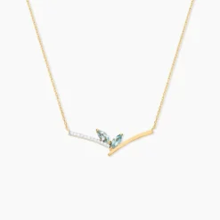 Collier Florelys Or Jaune Topaze Oxyde De Zirconium