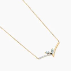 Collier Florelys Or Jaune Topaze Oxyde De Zirconium