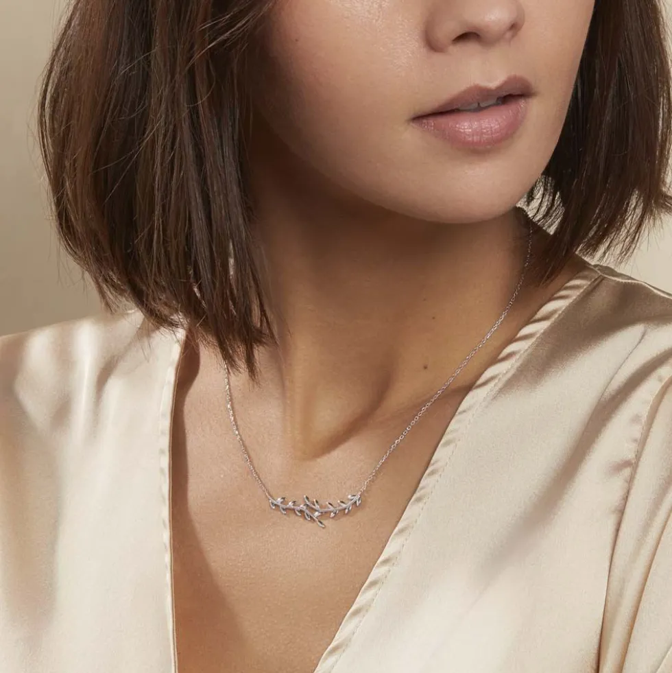 Collier Folia Argent Blanc